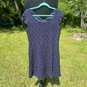 Navy Blue Lace Dress